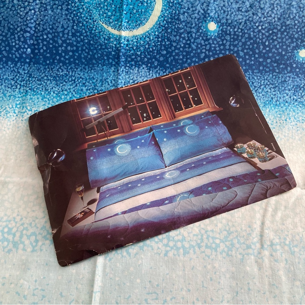 Vintage Burlington Celestial Queen flat sheet new old stock